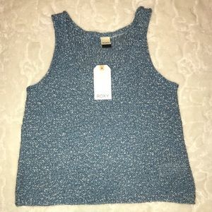 NWT Roxy women’s blue knit tank top• small